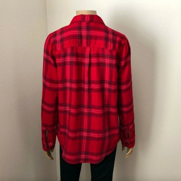 NWT Hollister Plaid Flannel Shirt Size XS Red Button Up Top - Picture 5 of 5